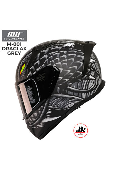 JİEKAİ MTS MOTORCU KASKI FULFACE KAPALI KASK GÜNEŞ VİZÖRLÜ C ONAYLI DRAGLAX