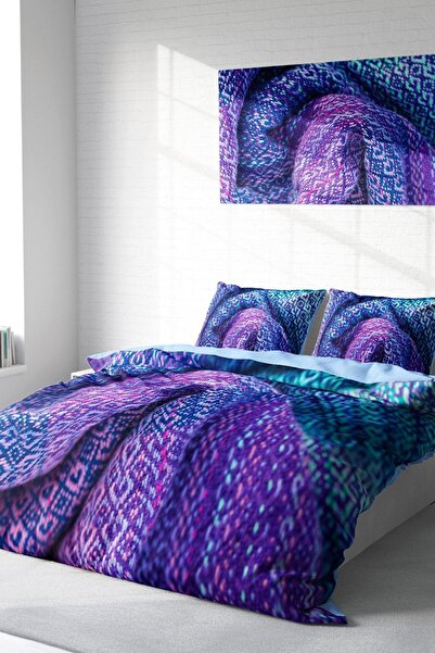 MonoHome Постільна білизна з бавовняного сатину для двоспального ліжка, 3D цифровий принт3