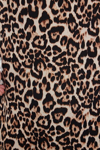 HAKKE Fusta maxi din satin cu imprimeu leopard