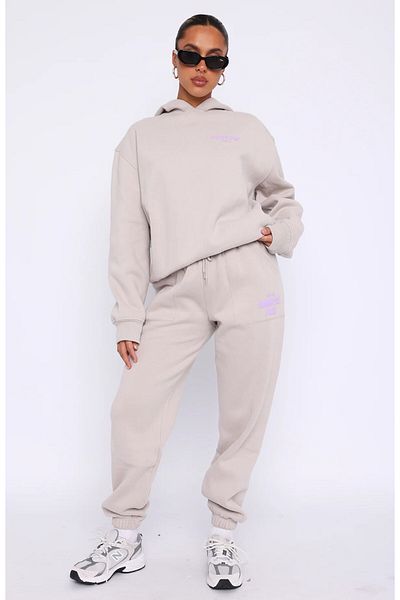 The Champ Clothing White Fox Femei - Talie de piatră, buzunare, Set de trening cu imprimeu Vol 3 roz