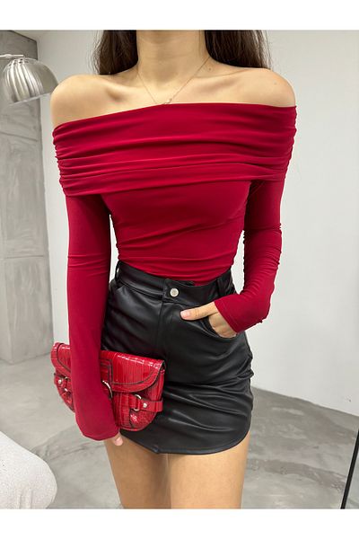 BİKELİFE Sandy-Bluse mit Madonna-Ausschnitt für Damen