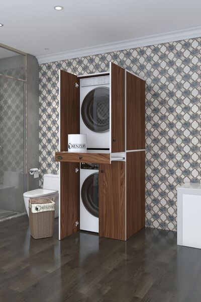 Kenzlife Çamaşır-Kurutma Makinesi Dolabı El Kindi Cvz 187*070*60 Çekmeceli Ka...