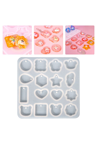 Getshopmini Epoksi Çoklu Figürler Bombeli Anahtarlık Kalıbı Silikon GT9596