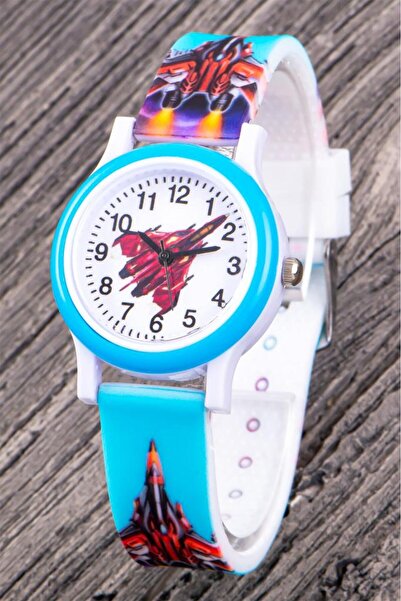 Saattino Çocuk Kol Saati Uçak Desenli 4-12 Yaş Analog Rakamlı Öğretici Saat S...