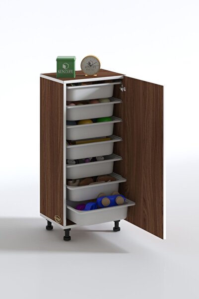 Kenzlife Sepetli Mutfak Dolabı Ruberukapak Cvz 098X45X30 Kapaklı Banyo Çamaşır Beyaz 7 Li Sepet