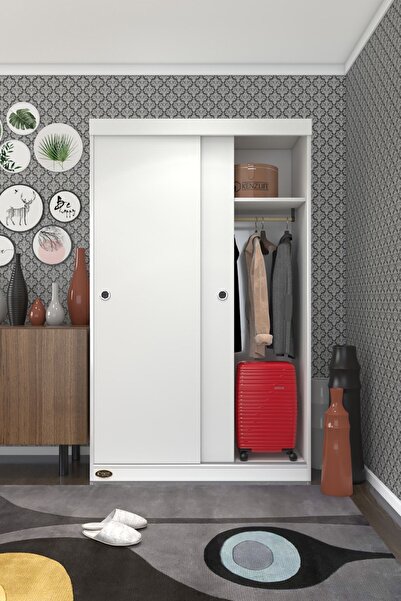 Kenzlife Gardırop Sürgülü Kapaklı Kapılı Karanfil110 Byz Gardolap Dolap