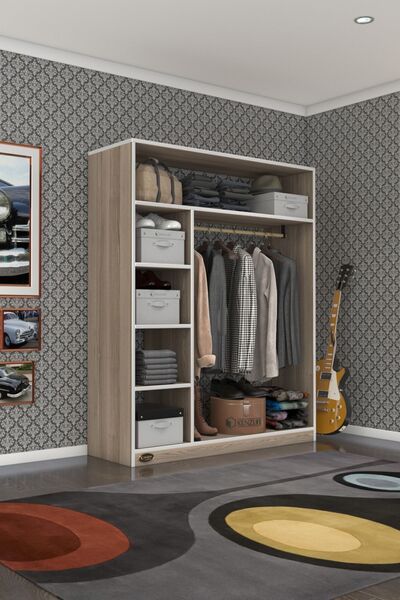 Kenzlife Giysi Dolabı Necmettin 150*120*40 Crd Gardırop