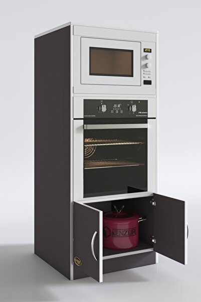 Kenzlife Ankastre Fırın Dolabı Ahsen Gri Mutfak Banyo Kiler Ofis Kitaplık