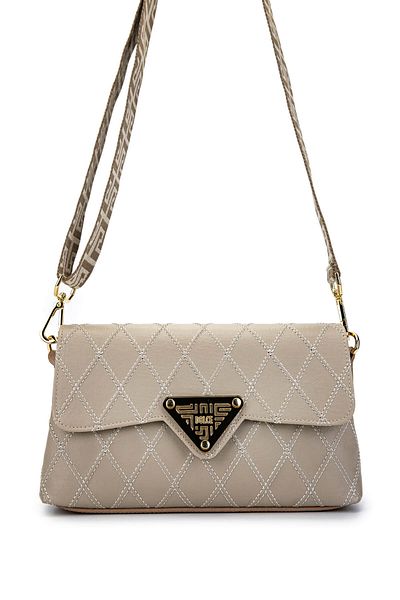 Dolce Women's Vegan Beige Cap Messenger Bag