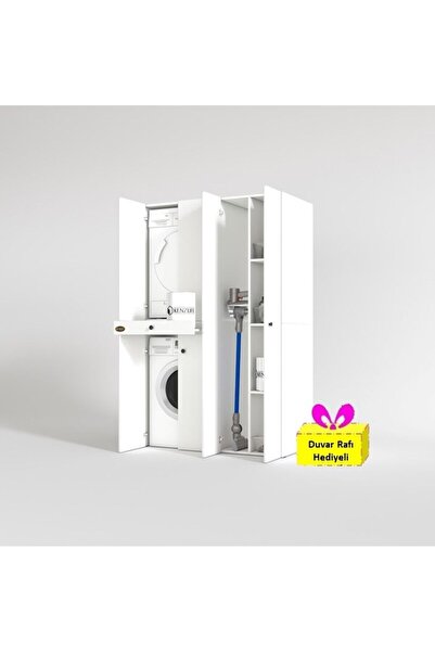 Kenzlife Çamaşır-Kurutma Makinesi Dolabı Şahrur Sağ Byz 187*120*60 Çekmeceli ...