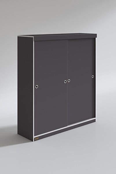 Kenzlife Gardırop Sürgülü Kapaklı Kapılı 160 Papatya Gri Gardolap Dolap