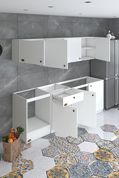 Kenzlife Hazır Mutfak Seti Nayakan Byz 240 Cm Genişlik Üst Tezgahsız Ankastre Fırın Modüllü