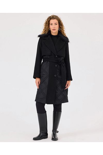 SEÇİL Double Fabric Belted Pocket Detailed Coat