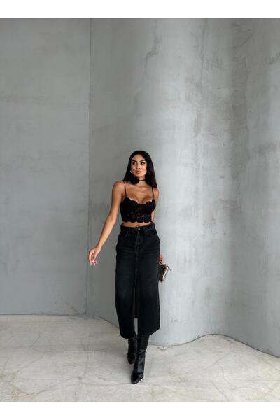 Zeo Basic MAXI MÉRETŰ FÜSTÖLT JEANSZOKNYA