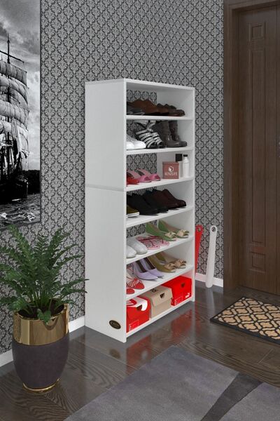 Kenzlife Ayakkabılık Goya Byz 140*70*30 Arkalıksız Ayakkabı Ofis Dolabı İki Bölme