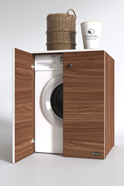 Kenzlife Çamaşır&Kurutma Makinesi Dolabı Büyük Boy Kapaklı Lubmila Cvz 100*80*70 Banyo Kapaklı Arkalıksız