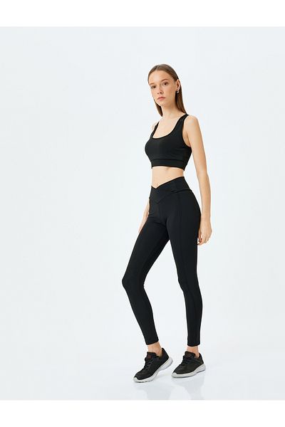 Koton Jambiere sport slim fit cu cusături cu talie înaltă