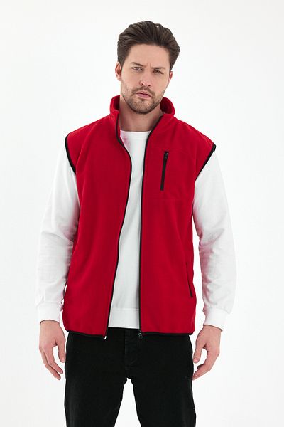 monox Men's Full Zipper Sports Fleece Vest