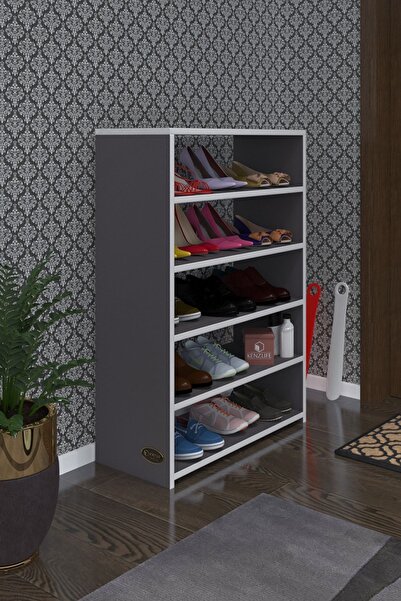 Kenzlife Ayakkabılık Goya Gri 100*70*30 Arkalıksız Ayakkabı Ofis Dolabı