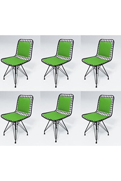Kenzlife Knsz Kafes Tel Sandalyesi 6 Lı Mazlum Syhyşl Sırt Minderli Ofis Cafe...