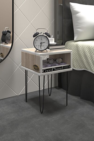 Kenzlife Komodin Ortense Crd Komidin 44*29*29 Metal Ayaklı Orta Zigon Sehpa M...