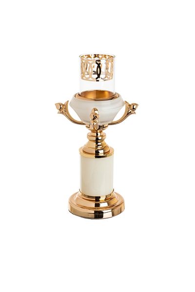 HIC Gold metal candle holder 27.5 cm