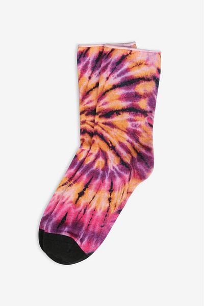Bolero Roll Top Elastic Women's Tie Dye Socks