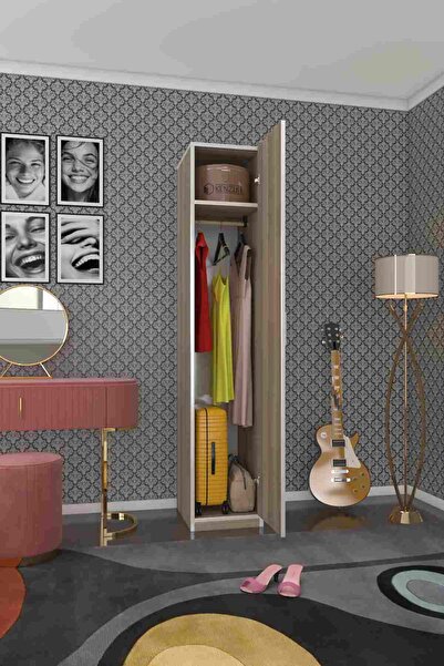 Kenzlife Gardırop Öğrenci Dolabı Tek Kapılı Kasımpatı Crd 180*35*42 Crd Gardolap Dolap Ofis