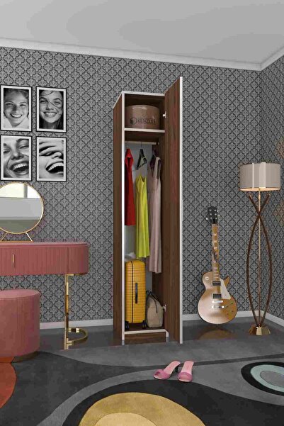 Kenzlife Gardırop Öğrenci Dolabı Tek Kapılı Kasımpatı Cvz 180*35*42 Cvz Gardo...