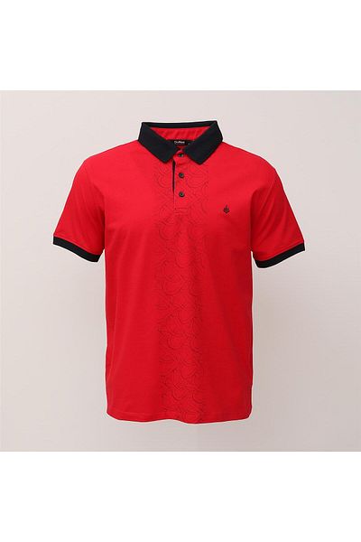 Dio Rise Men's Short Sleeve Polo Neck T-Shirt - Pl-482 - Red