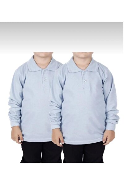 FERRY BUTİK Unisex dečija polo majica Jednobojno paket dugih rukava 2-dijelna...