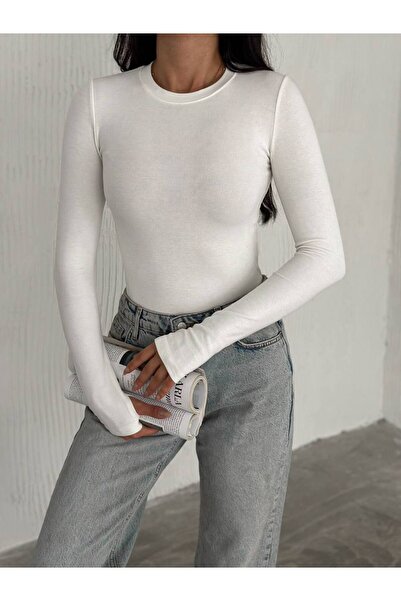 Noa Noa Λεπτομερές μακρυμάνικο βασικό μπλουζάκι με λεπτή εφαρμογή