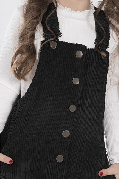 DMB BOYS & GIRLS Corduroy Salopet with Adjustable Strap and Button Closure