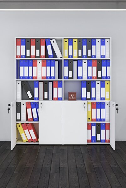 Kenzlife Klasör Dolabı Kilitli Ilgar Byz 175*160*30 Klasörlük Kitaplık Ofis Arkalıksız