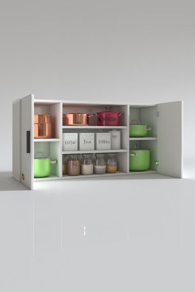 Kenzlife Hazır Mutfak Honnor32 Byz 060*120*32 Mutfak Banyo Dolabı Kapaklı Raflı