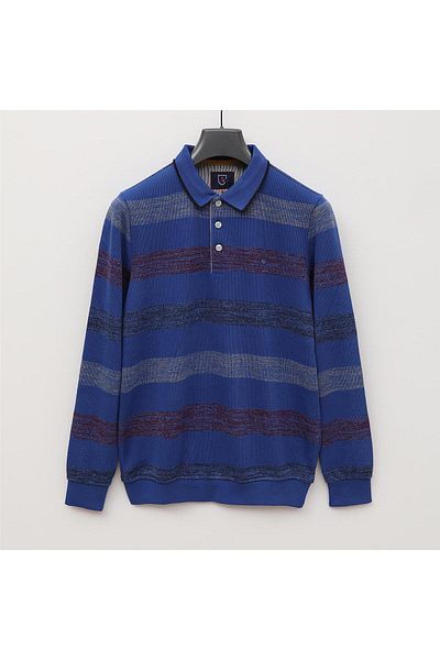 Dio Rise Tricou cu mânecă lungă cu guler polo gros pentru bărbați - CZT-106 - Roșu Claret - Saks