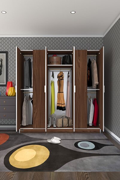 Kenzlife Gardırop 6 Kapaklı Kapılı Anemon 180*180*42 Cvz Gardolap Dolap