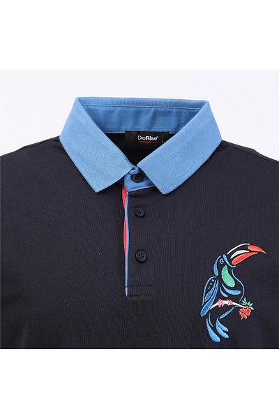 Dio Rise Ανδρικό μπλουζάκι Polo Neck με κοντό μανίκι - PL-481 - Navy Blue
