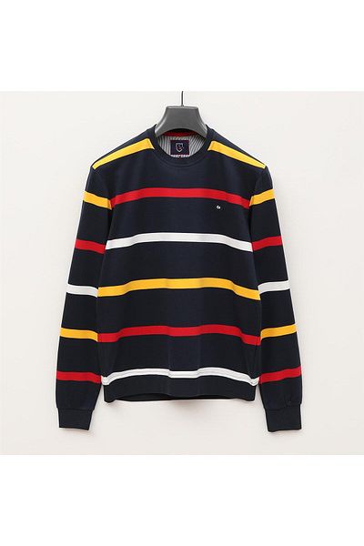 Dio Rise Tricou cu mânecă lungă pentru bărbați, subțire, cu gât crew - CZT-119 - bleumarin - galben