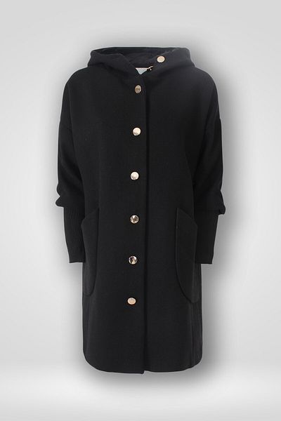 Hilal Moda Lined Hooded Coat with Sleeve Cuffs