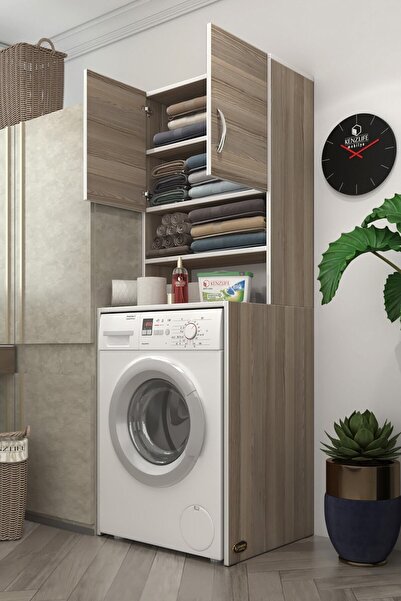 Kenzlife Çamaşır Makinesi Dolabı Hayzum Cvz 180*066*55 Banyo Kiler Çift Kapak...