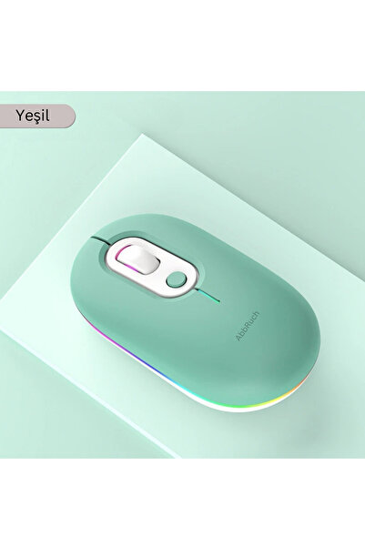 Abbruch Kablosuz Mouse Bluetooth Wireless Çift Mod'lu USB 2.4g Şarj Edilebilir 800/1200/1600dpi Rgb Fare