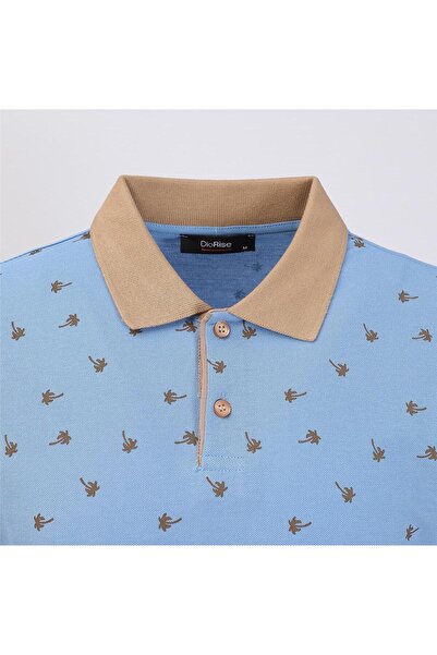 Dio Rise Мъжка тениска с къс ръкав и поло яка - PLE-377 - Синя