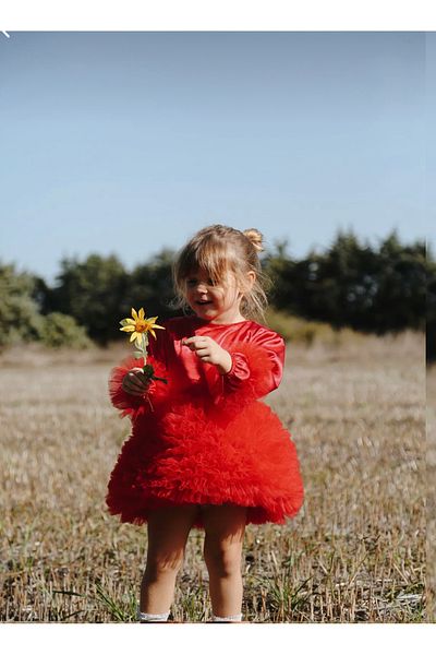 Kokosh kidss Червена туту рокля за специален ден за момиче