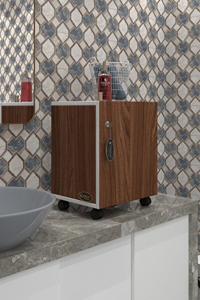 Kenzlife Mutfak Dolabı Zehra 048*030*032 Cvz Kilitli Tekerlekli Banyo Evrak Ofis Kitaplık Ayakkabılık Kiler