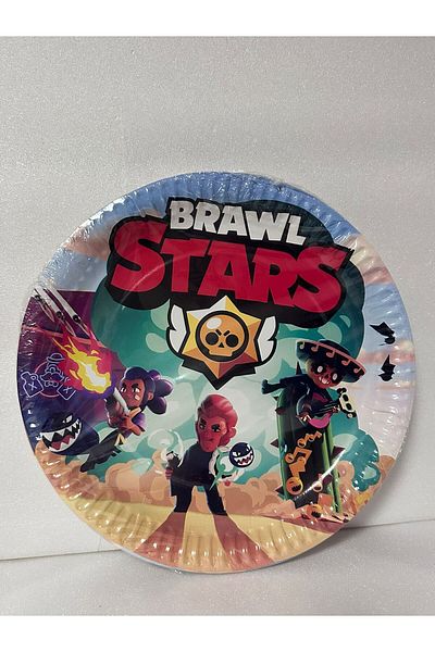 Cadde Süs Brawl Stars Set of 8 Paper Plates and Cups