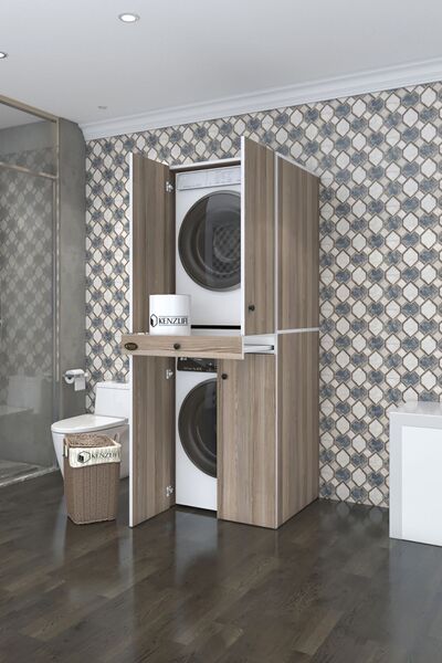 Kenzlife Çamaşır-Kurutma Makinesi Dolabı El Kindi Crd 187*070*60 Çekmeceli Ka...
