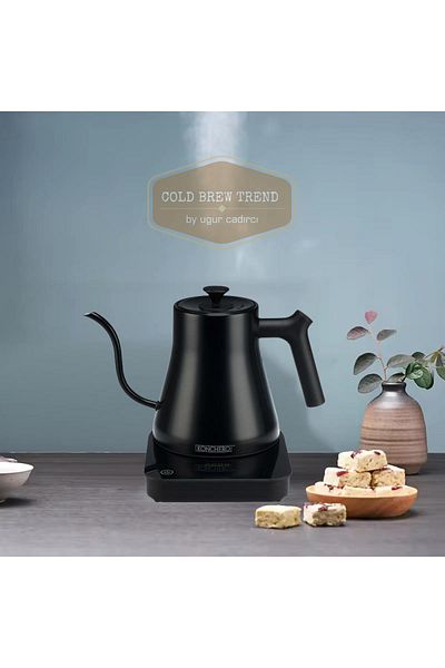 COLD BREW TREND by ugur cadirci Konchero As-21267A - 1 Liter Black Heat Adjustable Kettle