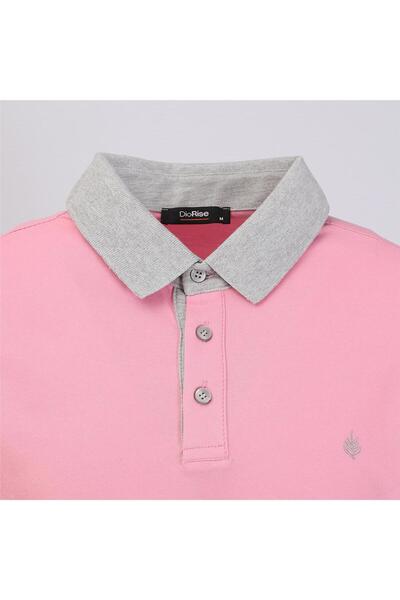 Dio Rise Men's Short Sleeve Polo Neck T-Shirt - Pl-483 - Pink