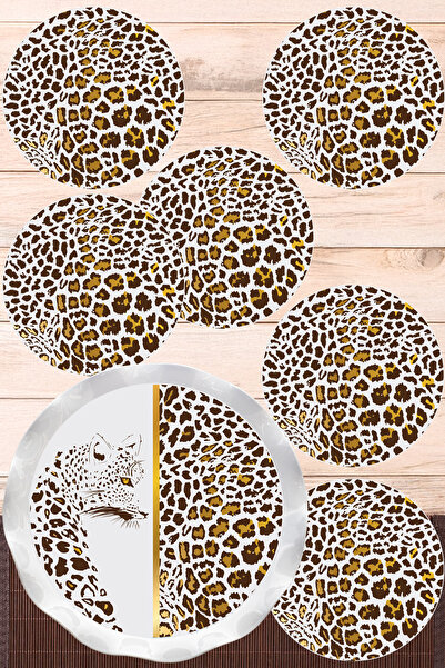 BOSSİO Ballerina Cake Stand/7 Piece Golden Leocat: Home Kitchen Cake Serving/For 6 People